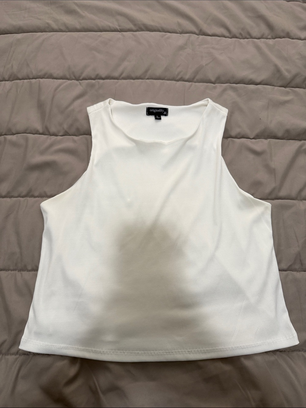 🫶🏼3 for $12!!🫶🏼 Originality White Ribbed Tank Crop Top